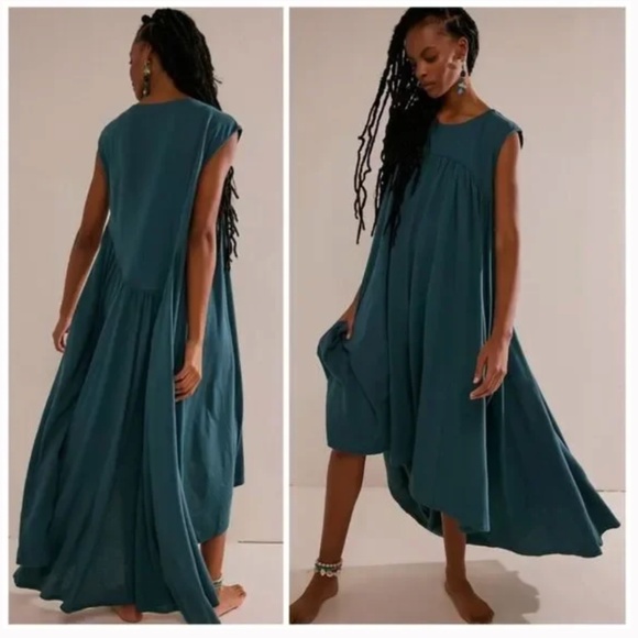 Free People Beach Madelyn Midi Dress Size XS Burgundy Red Purple - Picture 10 of 10